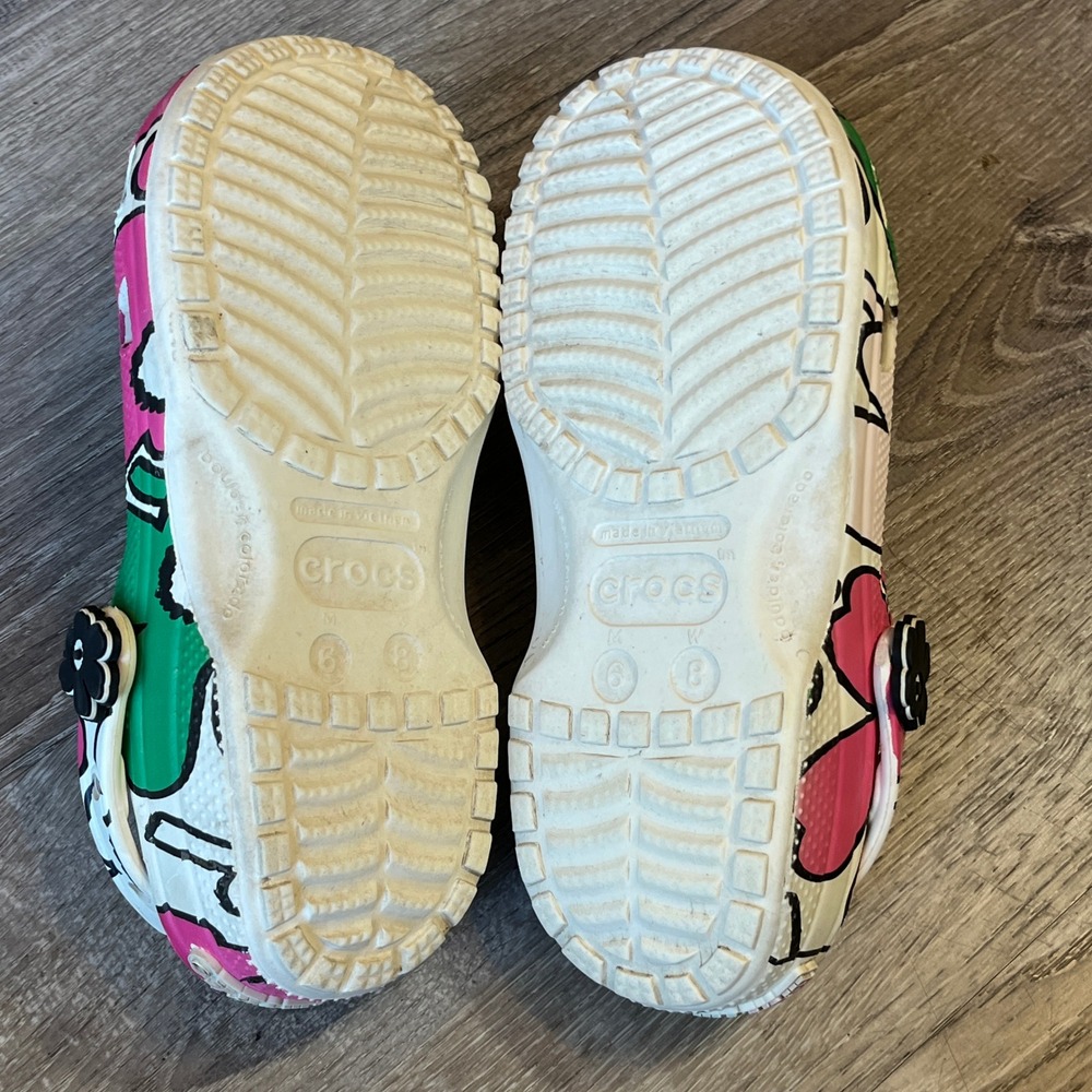 Marimekko x Crocs Classic Clog Unikko Floral Pink Green White Womens 8 Mens 6 - Picture 7 of 8